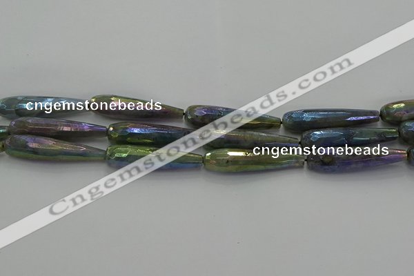 CLB786 15.5 inches 10*40mm faceted teardrop AB-color labradorite beads