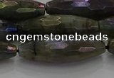 CLB789 15.5 inches 10*30mm faceted rice AB-color labradorite beads