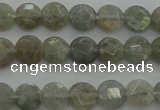 CLB87 15.5 inches 6mm faceted coin labradorite beads wholesale