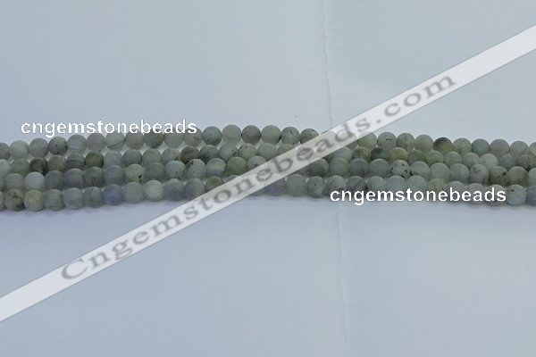 CLB871 15.5 inches 4mm round matte labradorite gemstone beads