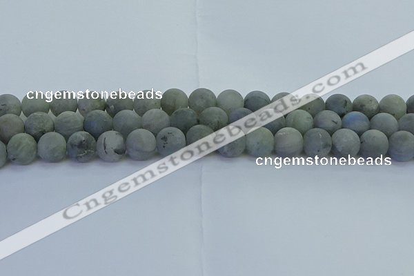 CLB875 15.5 inches 12mm round matte labradorite gemstone beads