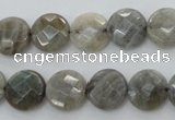 CLB88 15.5 inches 12mm faceted coin labradorite beads wholesale