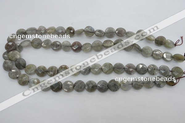 CLB88 15.5 inches 12mm faceted coin labradorite beads wholesale