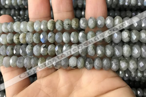 CLB886 15.5 inches 5*8mm faceted rondelle AB-color labradorite beads