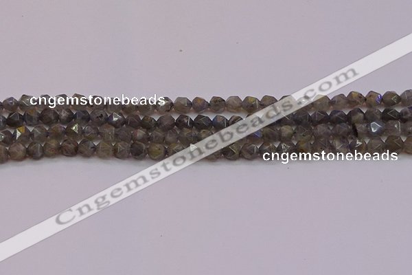 CLB971 15.5 inches 6mm faceted nuggets labradorite gemstone beads