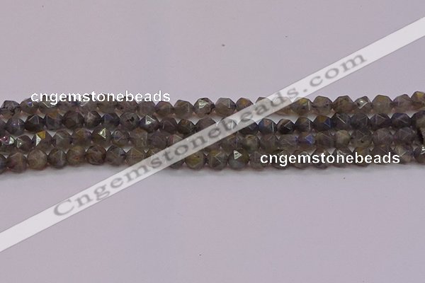 CLB972 15.5 inches 8mm faceted nuggets labradorite gemstone beads