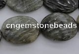 CLB98 15.5 inches 18*24mm carved oval labradorite beads