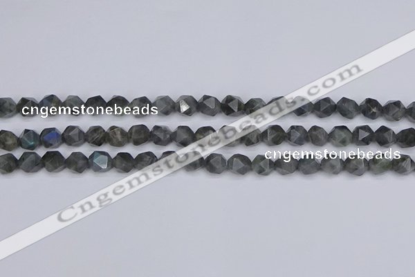 CLB986 15.5 inches 6mm faceted nuggets labradorite beads wholesale