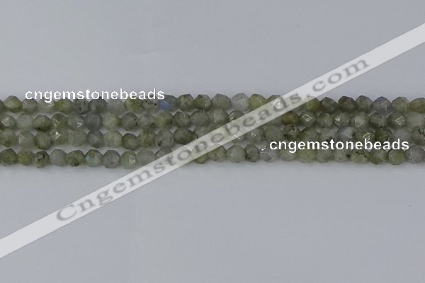 CLB992 15.5 inches 6mm faceted nuggets labradorite gemstone beads