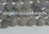 CLB996 15.5 inches 6mm faceted nuggets matte labradorite beads