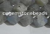 CLB998 15.5 inches 10mm faceted nuggets matte labradorite beads