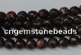 CLD101 15.5 inches 6mm faceted round leopard skin jasper beads