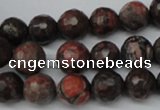 CLD103 15.5 inches 10mm faceted round leopard skin jasper beads