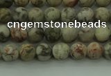 CLD201 15.5 inches 6mm round matte Chinese leopard skin jasper beads