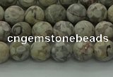 CLD202 15.5 inches 8mm round matte Chinese leopard skin jasper beads