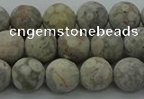 CLD203 15.5 inches 10mm round matte Chinese leopard skin jasper beads