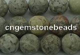 CLD204 15.5 inches 12mm round matte Chinese leopard skin jasper beads