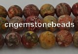 CLD212 15.5 inches 8mm round matte leopard skin jasper beads