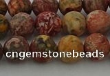 CLD213 15.5 inches 10mm round matte leopard skin jasper beads