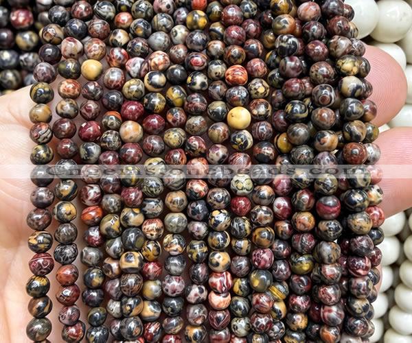CLD220 15 inches 4mm round leopard skin jasper beads wholesale
