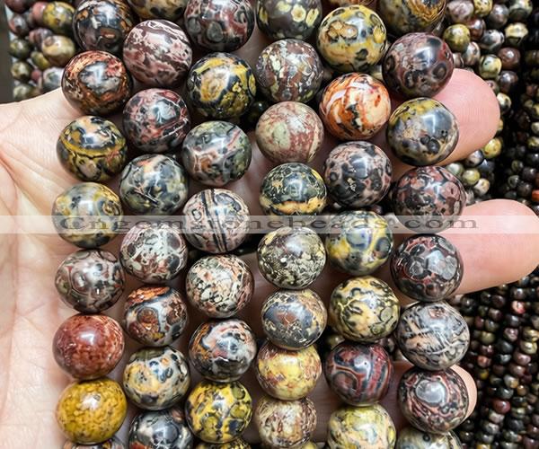 CLD224 15 inches 12mm round leopard skin jasper beads wholesale
