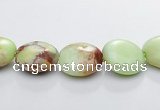 CLE18 flat round 10mm lemon turquoise gemstone beads Wholesale