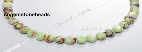 CLE18 flat round 10mm lemon turquoise gemstone beads Wholesale