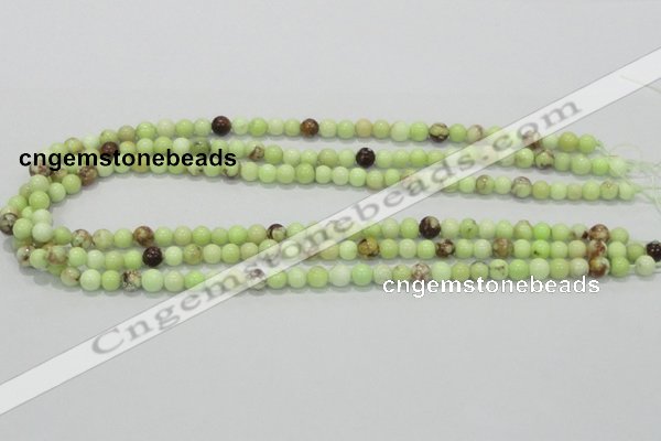 CLE31 15.5 inches 6mm round lemon turquoise beads wholesale