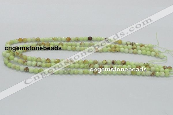 CLE33 15.5 inches 6mm faceted round lemon turquoise beads wholesale