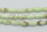 CLE35 15.5 inches 5*10mm rice lemon turquoise beads wholesale