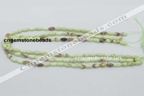 CLE35 15.5 inches 5*10mm rice lemon turquoise beads wholesale