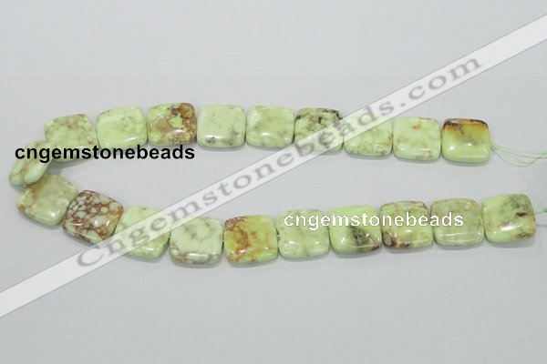 CLE39 15.5 inches 20*20mm square lemon turquoise beads wholesale