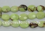 CLE53 15.5 inches 8*10mm faceted oval lemon turquoise beads