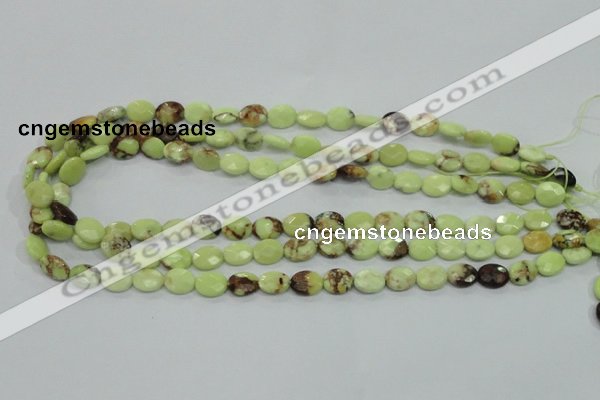 CLE53 15.5 inches 8*10mm faceted oval lemon turquoise beads