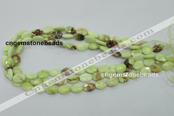 CLE54 15.5 inches 10*14mm faceted oval lemon turquoise beads