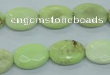 CLE55 15.5 inches 12*16mm faceted oval lemon turquoise beads