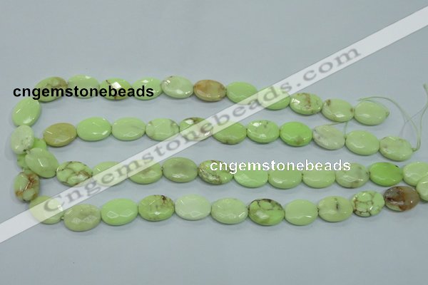CLE55 15.5 inches 12*16mm faceted oval lemon turquoise beads