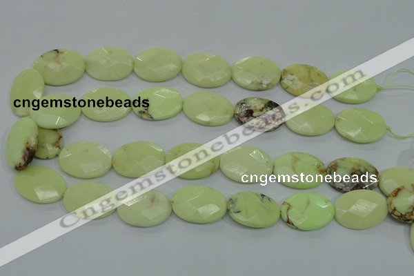 CLE57 15.5 inches 18*25mm faceted oval lemon turquoise beads