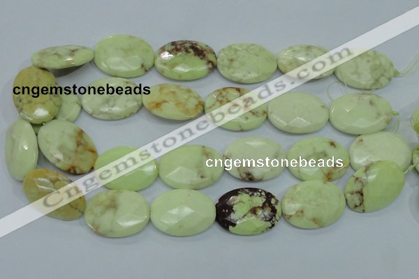 CLE58 15.5 inches 22*30mm faceted oval lemon turquoise beads