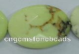 CLE59 15.5 inches 30*40mm faceted oval lemon turquoise beads