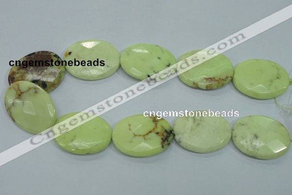CLE59 15.5 inches 30*40mm faceted oval lemon turquoise beads