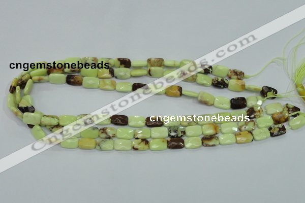 CLE62 15.5 inches 8*12mm faceted rectangle lemon turquoise beads