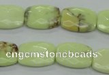 CLE63 15.5 inches 13*18mm faceted rectangle lemon turquoise beads