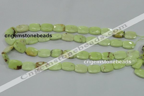 CLE63 15.5 inches 13*18mm faceted rectangle lemon turquoise beads