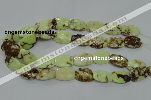 CLE64 15.5 inches 18*25mm faceted rectangle lemon turquoise beads