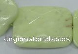 CLE66 15.5 inches 30*40mm faceted rectangle lemon turquoise beads