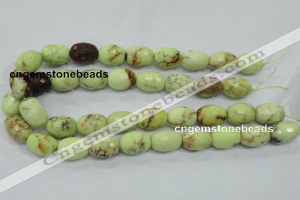 CLE71 15.5 inches 15*20mm faceted rice lemon turquoise beads