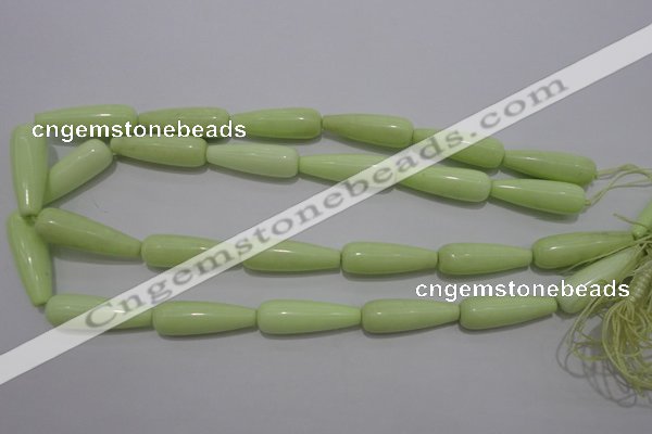 CLE77 15.5 inches 10*30mm teardrop lemon turquoise beads