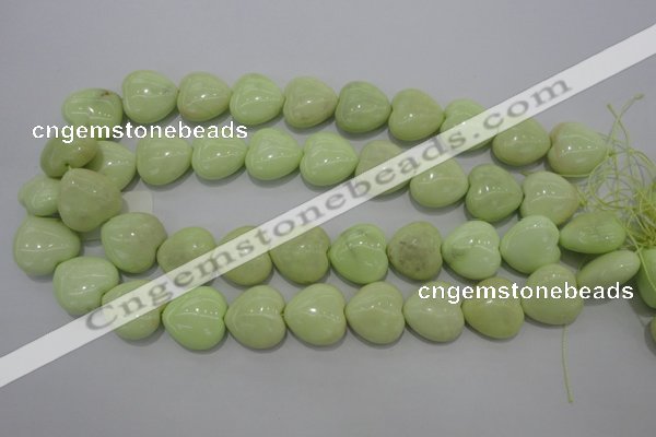 CLE81 15.5 inches 20*20mm heart lemon turquoise beads