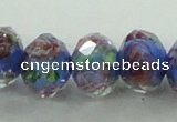 CLG01 12 inches 6*8mm faceted rondelle handmade lampwork beads